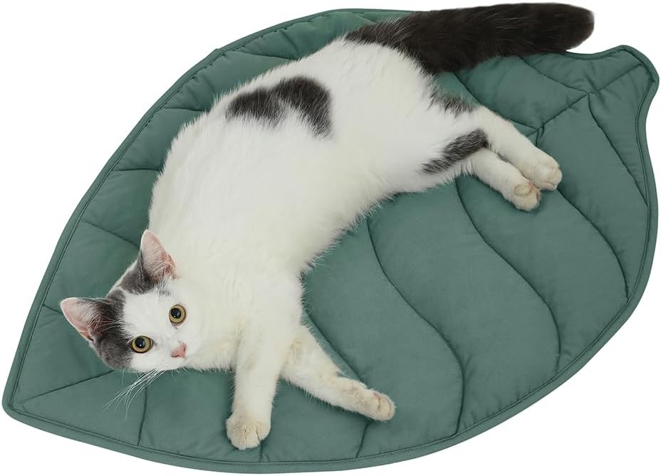 Enlarged Leaf‑Shaped Cotton Warming Mat Cats