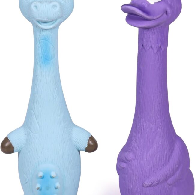 2-Pack Squeaky Latex Animal Toys for Small-Medium