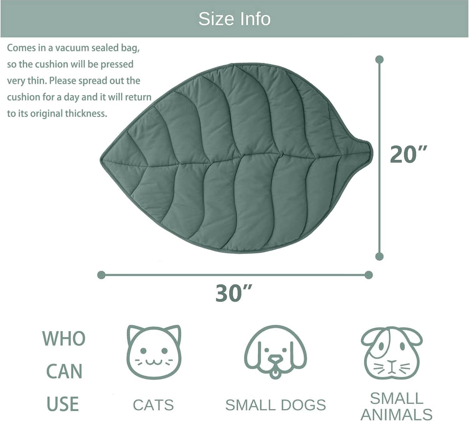 Enlarged Leaf‑Shaped Cotton Warming Mat Cats - Image 2