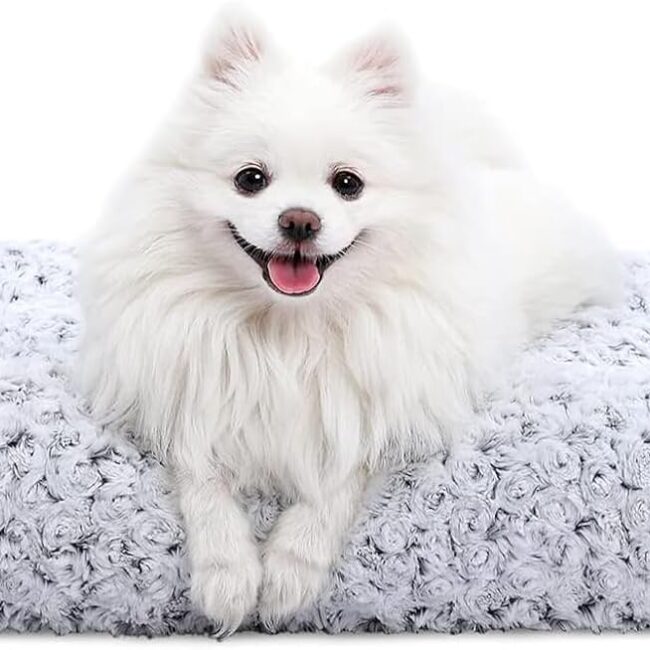 Washable Plush Crate Mat Small Grey