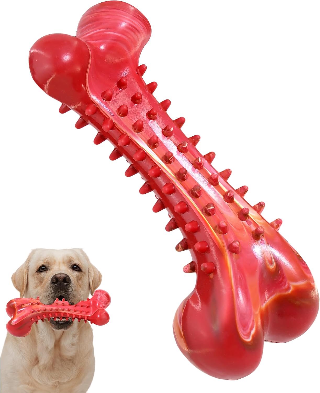 Beef-Flavoured Rubber Chew Bone for All Sizes