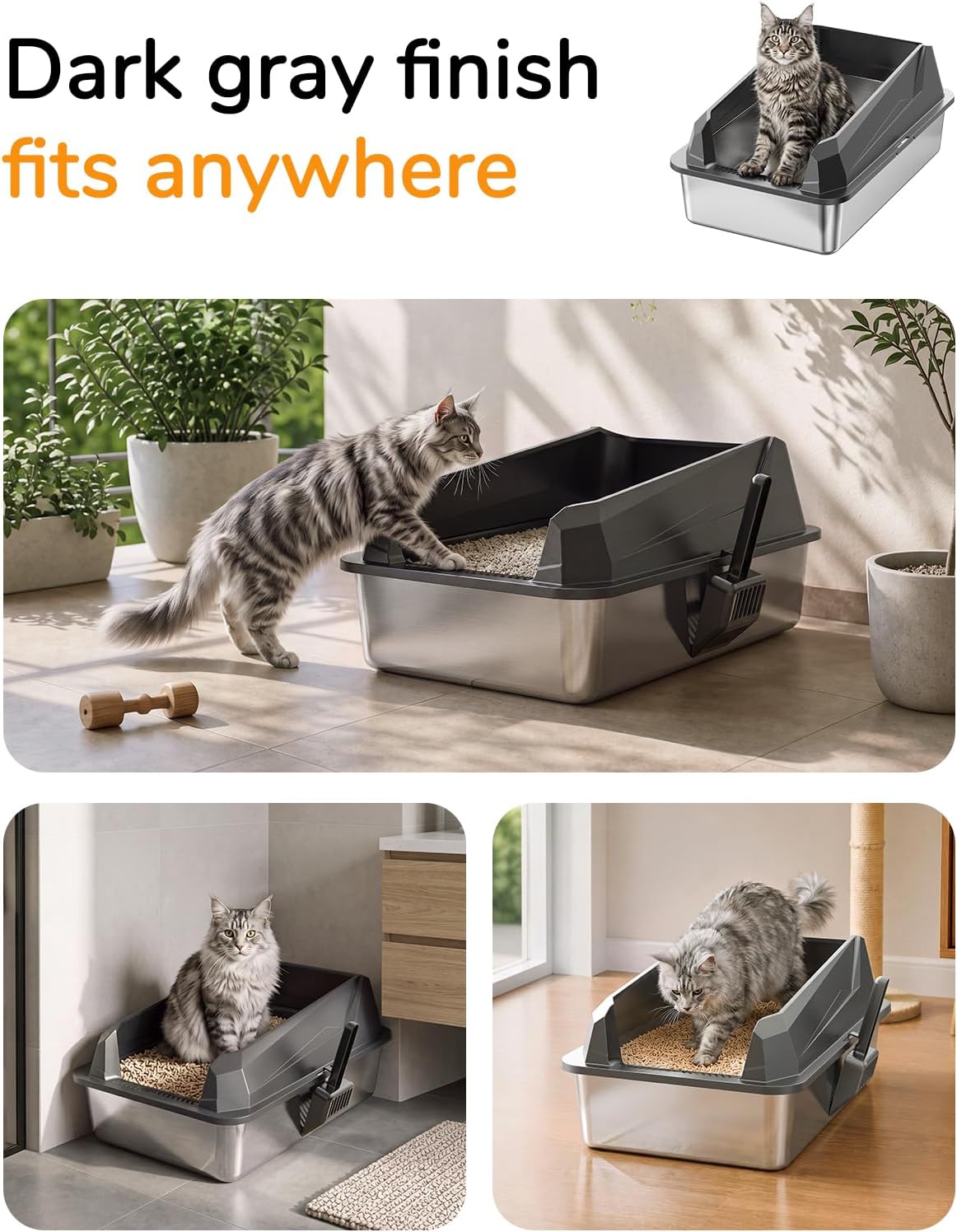 XL High-Sided Litter Box for Cats