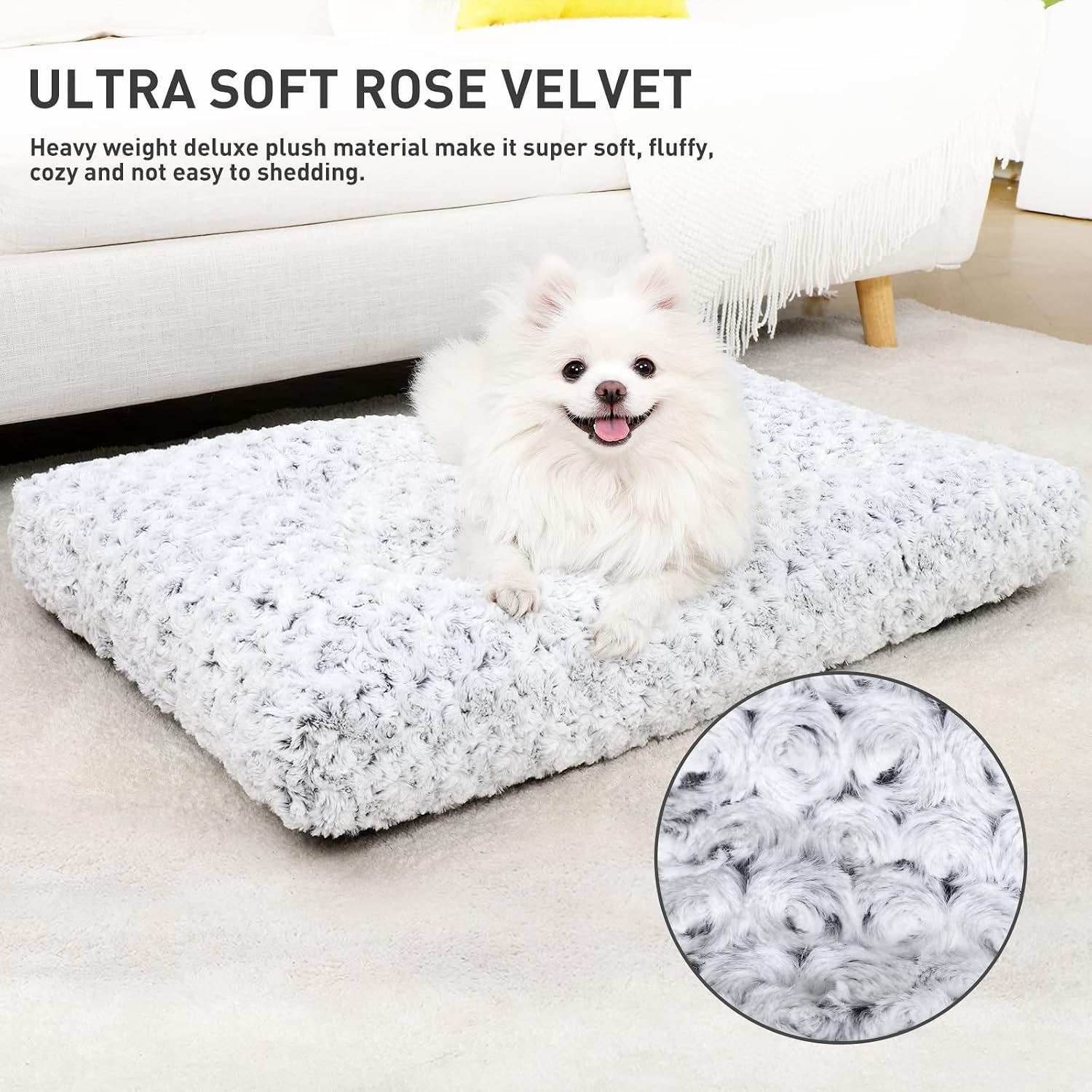 Washable Plush Crate Mat Small Grey - Image 2