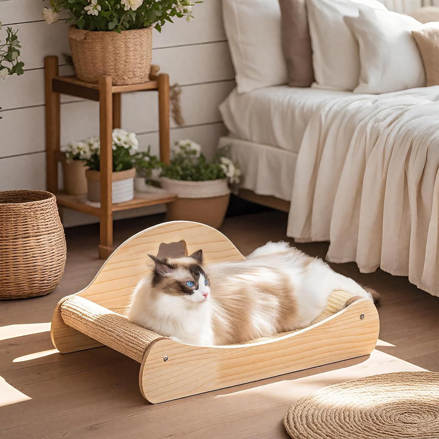 Large Horizontal Sisal Cat Scratcher Chaise Lounge
