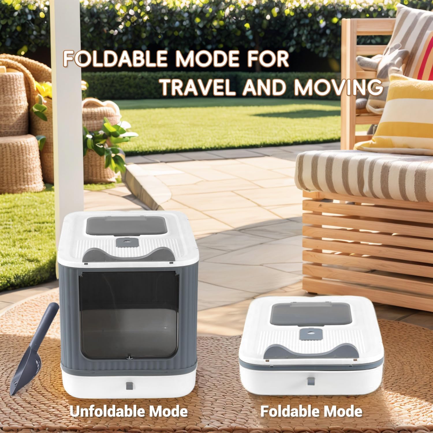 Medium Foldable Enclosed Cat Litter Box