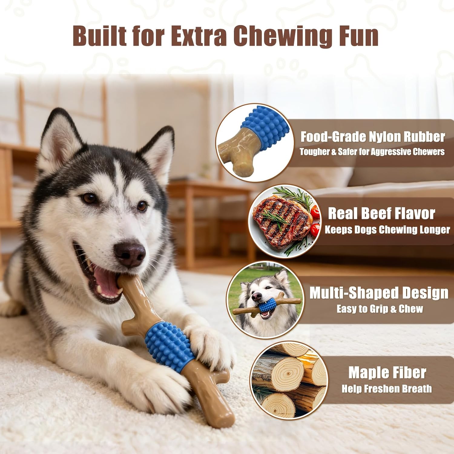 Nylon-Rubber Chew Stick for Medium-Large Breeds - Image 2