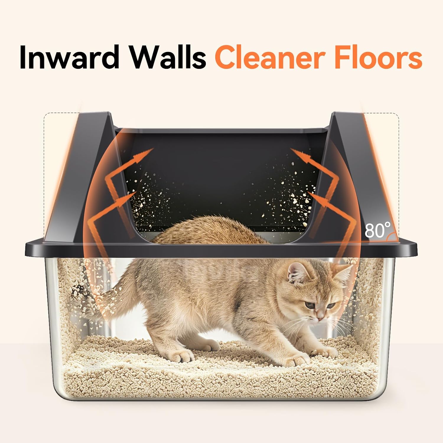 XL Stainless Steel High-Sided Litter Box - Image 2