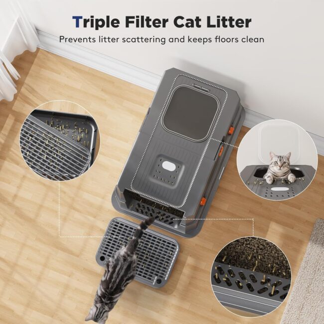 Standard Stainless Steel Enclosed Litter Box