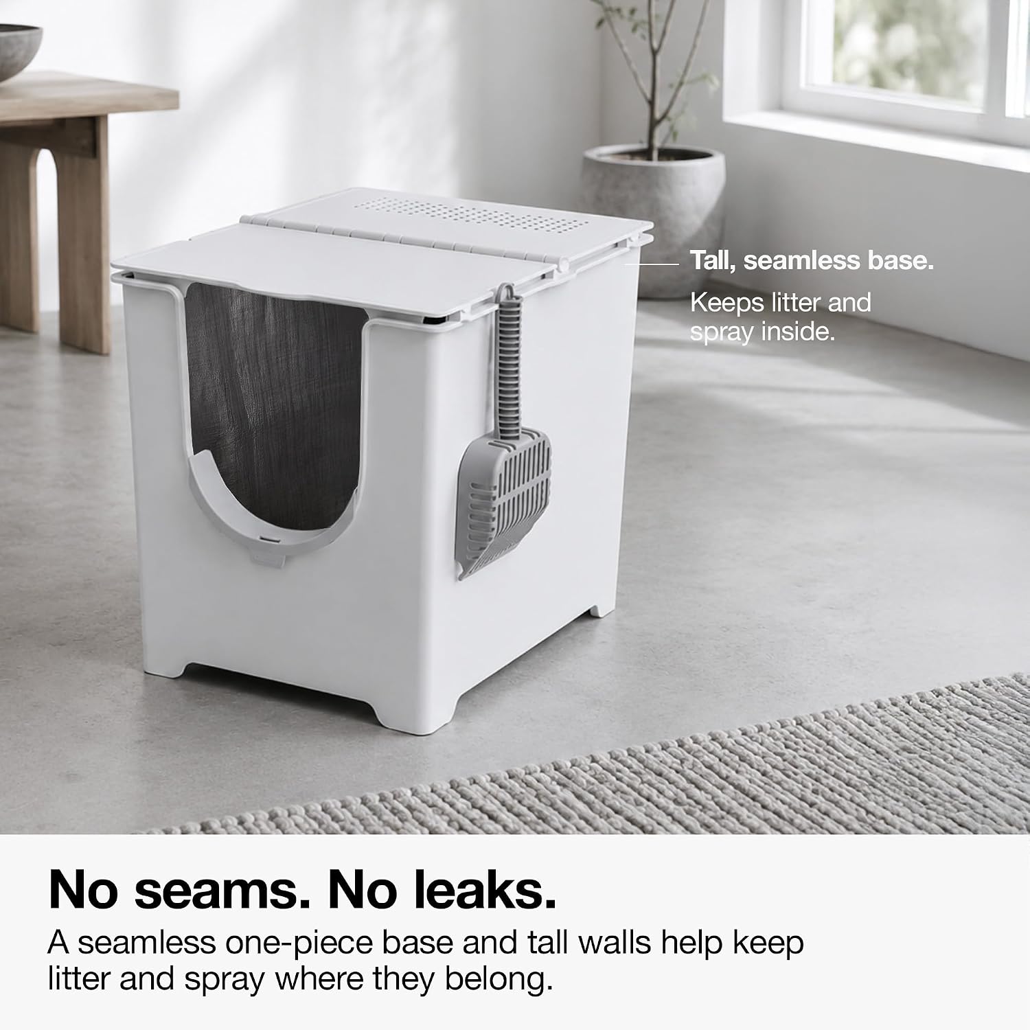 Flip-Covered Front Entry Cat Litter Box