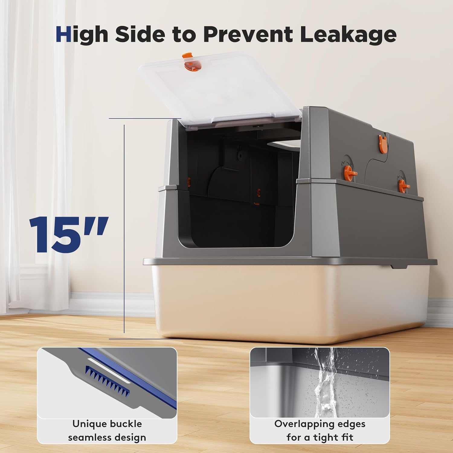 Standard Stainless Steel Enclosed Litter Box - Image 2