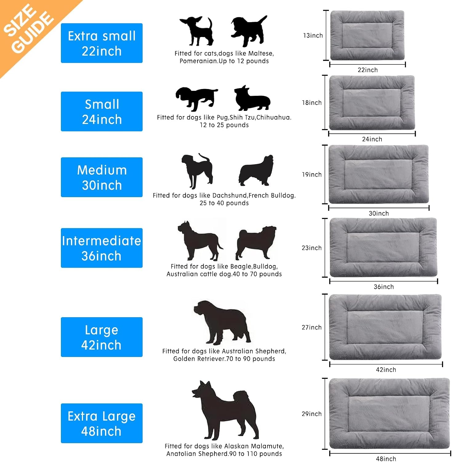 Medium Cozy Washable Crate Mat Grey - Image 2