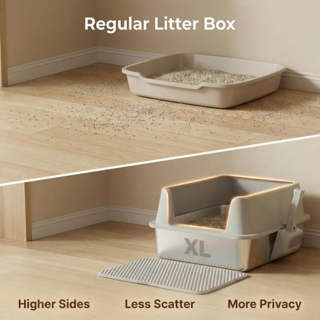 XL Stainless Steel Covered Litter Box