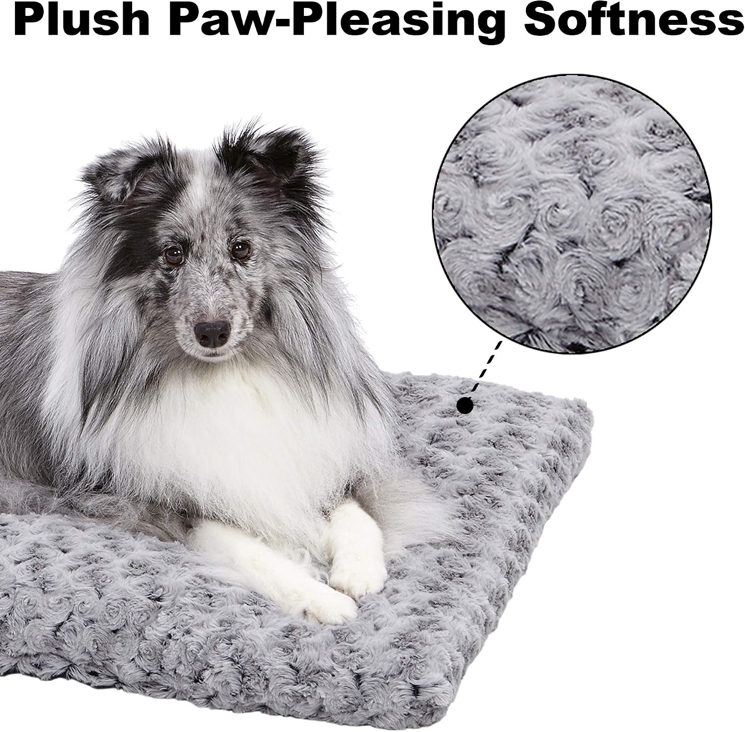 QuietTime Plush Crate Mat XXS Grey - Image 2